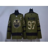 Adidas Edmonton Oilers #97 Connor McDavid Green Salute to Service Stitched NHL Jersey