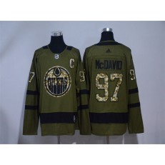 Adidas Edmonton Oilers #97 Connor McDavid Green Salute to Service Stitched NHL Jersey