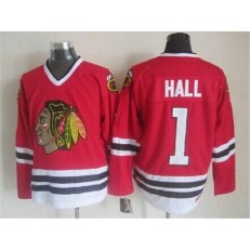 Chicago Blackhawks #1 Glenn Hall CCM Red Throwback Stitched NHL Jersey