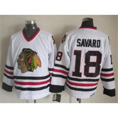 Chicago Blackhawks #18 Denis Savard White CCM Throwback Stitched NHL Jersey