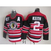 Chicago Blackhawks #2 Duncan Keith Red Black 75TH CCM Stitched NHL Jersey