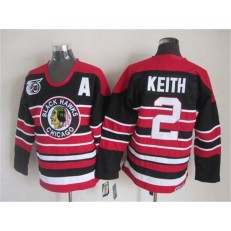 Chicago Blackhawks #2 Duncan Keith Red Black 75TH CCM Stitched NHL Jersey