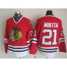 Chicago Blackhawks #21 Stan Mikita CCM Red Throwback Stitched NHL Jersey