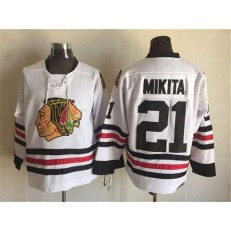 Chicago Blackhawks #21 Stan Mikita White CCM Throwback Stitched NHL Jersey
