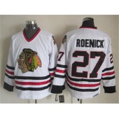 Chicago Blackhawks #27 Jeremy Roenick White CCM Throwback Stitched NHL Jersey