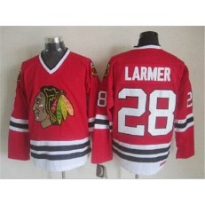 Chicago Blackhawks #28 Steve Larmer Stitched Red CCM Throwback NHL Jersey