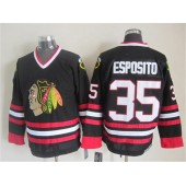 Chicago Blackhawks #35 Tony Esposito Black CCM Throwback Stitched NHL Jersey