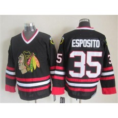Chicago Blackhawks #35 Tony Esposito Black CCM Throwback Stitched NHL Jersey