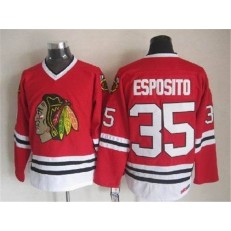 Chicago Blackhawks #35 Tony Esposito CCM Red Throwback Stitched NHL Jersey
