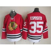 Chicago Blackhawks #35 Tony Esposito Red CCM Throwback Stitched NHL Jersey