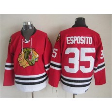Chicago Blackhawks #35 Tony Esposito Red CCM Throwback Stitched NHL Jersey