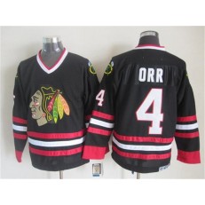 Chicago Blackhawks #4 Bobby Orr Black CCM Throwback Stitched NHL Jersey