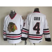 Chicago Blackhawks #4 Bobby Orr White CCM Throwback Stitched NHL Jersey