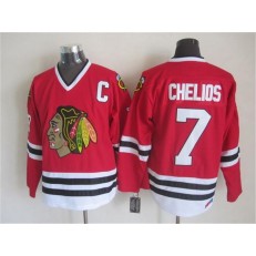 Chicago Blackhawks #7 Chris Chelios Red CCM Throwback Stitched NHL Jersey