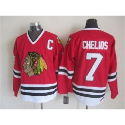 Chicago Blackhawks #7 Chris Chelios Red CCM Throwback Stitched NHL Jersey