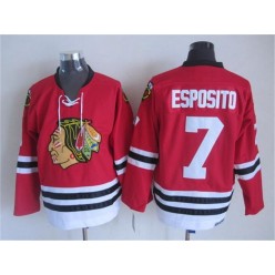 Chicago Blackhawks #7 Tony Esposito Red CCM Throwback Stitched NHL Jersey