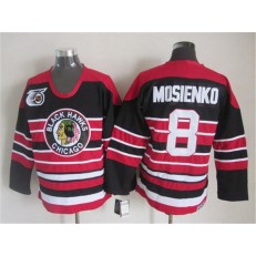 Chicago Blackhawks #8 Bill Mosienko RedBlack 75TH CCM Stitched NHL Jersey