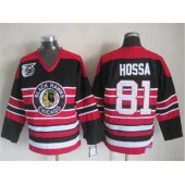 Chicago Blackhawks #81 Marian Hossa Red Black 75TH CCM Stitched NHL Jersey