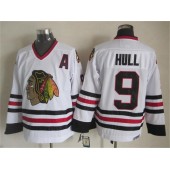Chicago Blackhawks #9 Bobby Hull CCM White Throwback Stitched NHL Jersey