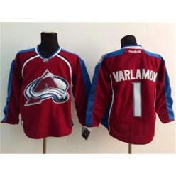 Colorado Avalanche #1 Semyon Varlamov Red Stitched NHL Jersey