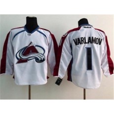 Colorado Avalanche #1 Semyon Varlamov White Stitched NHL Jersey