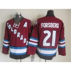 Colorado Avalanche #21 Peter Forsberg Red CCM Throwback Stitched NHL Jersey