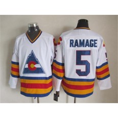 Colorado Avalanche #5 Rob Ramage White CCM Throwback Stitched NHL Jersey
