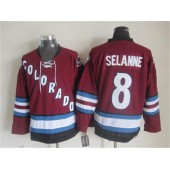 Colorado Avalanche #8 Teemu Selanne Red CCM Throwback Stitched NHL Jersey