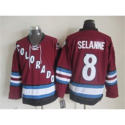 Colorado Avalanche #8 Teemu Selanne Red CCM Throwback Stitched NHL Jersey