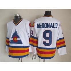 Colorado Avalanche #9 Lanny McDonald White CCM Throwback Stitched NHL Jersey