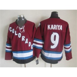 Colorado Avalanche #9 Paul Kariya Red CCM Throwback Stitched NHL Jersey