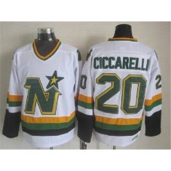 Dallas Stars #20 Dino Ciccarelli White CCM Throwback Stitched NHL Jersey