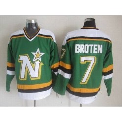 Dallas Stars #7 Neal Broten Green CCM Throwback Stitched NHL Jersey