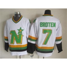Dallas Stars #7 Neal Broten White CCM Throwback Stitched NHL Jersey
