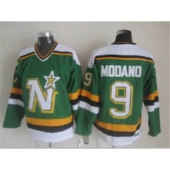 Dallas Stars #9 Mike Modano Green CCM Throwback Stitched NHL Jersey