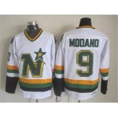 Dallas Stars #9 Mike Modano Stitched White CCM Throwback NHL Jersey