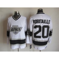 Los Angeles Kings #20 Luc Robitaille White CCM Throwback Stitched NHL Jersey