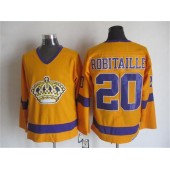 Los Angeles Kings #20 Luc Robitaille Yellow CCM Throwback Stitched NHL Jersey