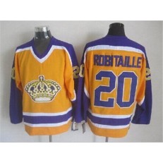 Los Angeles Kings #20 Luc Robitaille Yellow Purple CCM Throwback Stitched NHL Jersey
