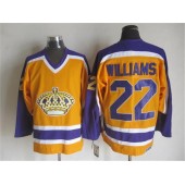 Los Angeles Kings #22 Tiger Williams Yellow Purple CCM Throwback Stitched NHL Jersey