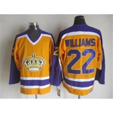 Los Angeles Kings #22 Tiger Williams Yellow Purple CCM Throwback Stitched NHL Jersey
