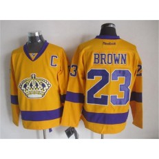 Los Angeles Kings #23 Dustin Brown Yellow CCM Throwback Stitched NHL Jersey