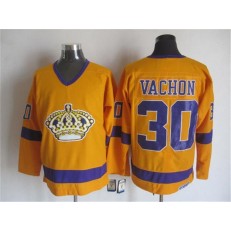 Los Angeles Kings #30 Rogie Vachon Yellow CCM Throwback Stitched NHL Jersey