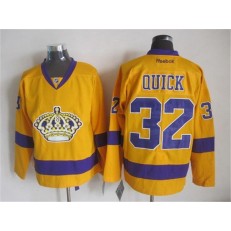 Los Angeles Kings #32 Jonathan Quick Yellow CCM Throwback Stitched NHL Jersey