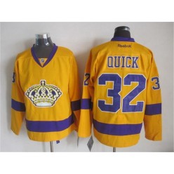 Los Angeles Kings #32 Jonathan Quick Yellow CCM Throwback Stitched NHL Jersey