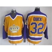 Los Angeles Kings #32 Jonathan Quick Yellow Purple CCM Stitched NHL Jersey