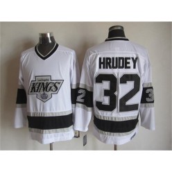 Los Angeles Kings #32 Kelly Hrudey White CCM Throwback Stitched NHL Jersey