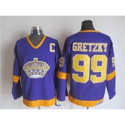 Los Angeles Kings #99 Wayne Gretzky Purple CCM Throwback Stitched NHL Jersey