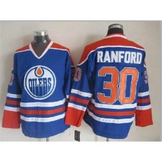 Edmonton Oilers #30 Bill Ranford Light Blue CCM Throwback Stitched NHL Jersey