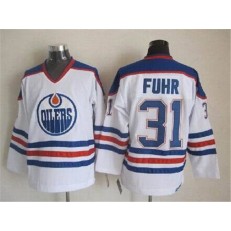 Edmonton Oilers #31 Grant Fuhr White CCM Throwback Stitched NHL Jersey